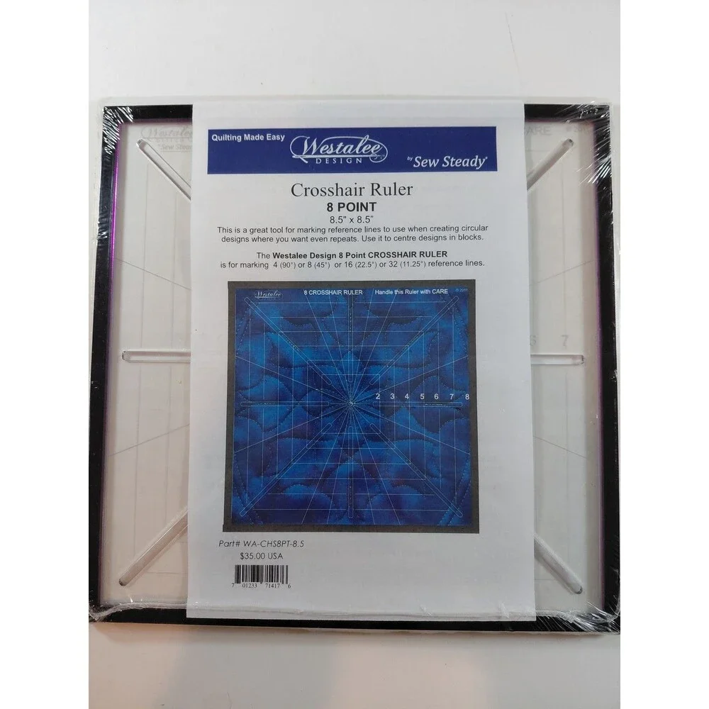 Westalee Design Sew Steady Crosshair Ruler 8 Point 8.5